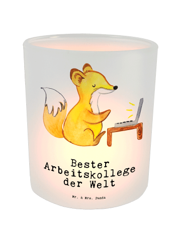 Mr. & Mrs. Panda Windlicht Klein Fuchs Bester Arbeitskollege der... in Transparent
