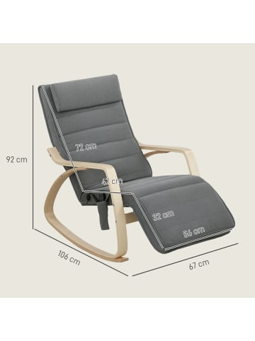 HOMCOM Schaukelstuhl-106L x 67B x 92H cm-Grau