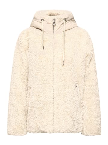 Street One Padded Mat Mix Teddy Jacke in Smooth Stone Sand