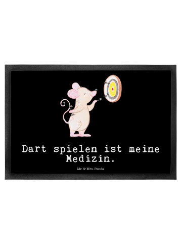 Mr. & Mrs. Panda Fußmatte Maus Dart spielen mit Spruch in Schwarz