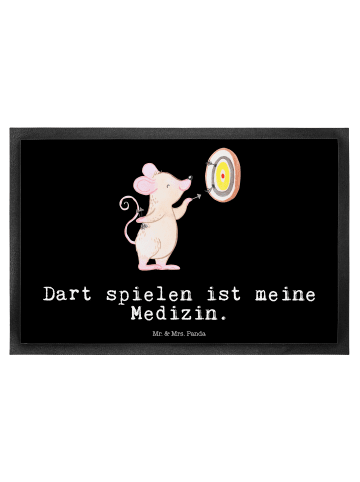Mr. & Mrs. Panda Schmutzmatte Maus Dart spielen mit Spruch in Schwarz