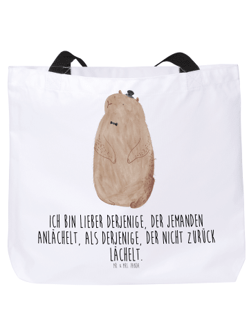 Mr. & Mrs. Panda Reisetasche Murmeltier mit Spruch in Weiß