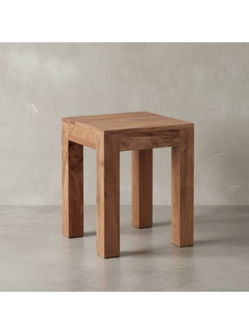 KADIMA DESIGN Tisch Akazienholz | Handgefertigt, 45x40x45cm, 50kg Belastbar in Beige