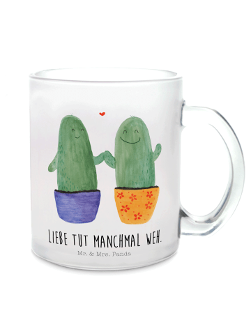 Mr. & Mrs. Panda Tasse Kaktus Liebe mit Spruch in Transparent