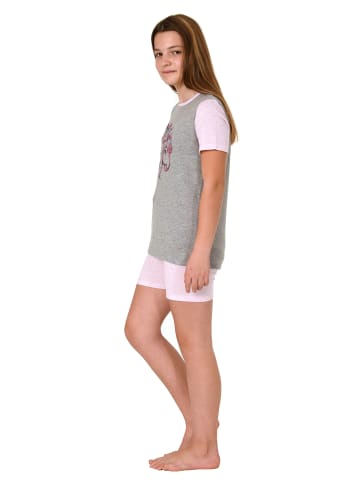 NORMANN Shorty Pyjama kurzarm Pferde - 74805 in grau