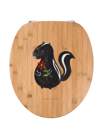 Mr. & Mrs. Panda Motiv WC Sitz Stinktier Blume ohne Spruch in Braun