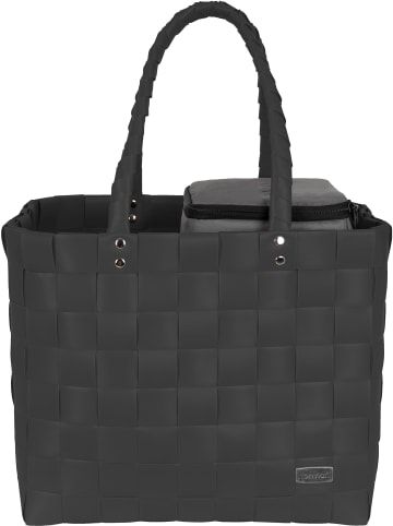 normani Flechtkorb mit kleiner Kühltasche in Schwarz