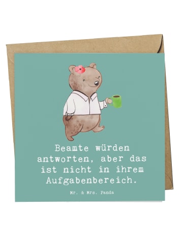 Mr. & Mrs. Panda Deluxe Karte Beamtin Humor mit Spruch in Meeresbrise