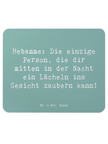 Mr. & Mrs. Panda Maus Pad Spruch Hebamme Lächeln mit Spruch in Meeresbrise