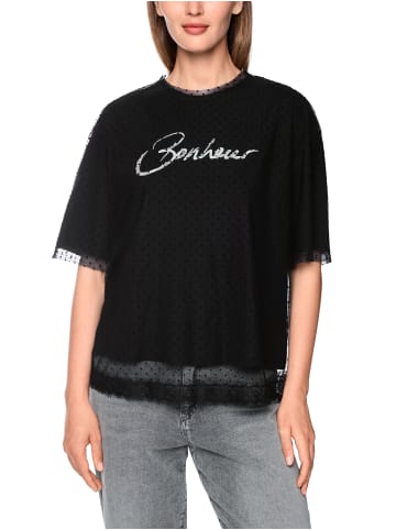 MARC CAIN SPORTS  2-in-1 T-Shirt im Layer-Look mit Mesh in Black New