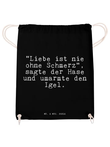 Mr. & Mrs. Panda Sportbeutel "Liebe ist nie ohne... mit Spruch in Schwarz