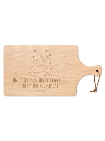 Mr. & Mrs. Panda Frühstücksbrett Einhorn Schneemann mit Spruch in Transparent