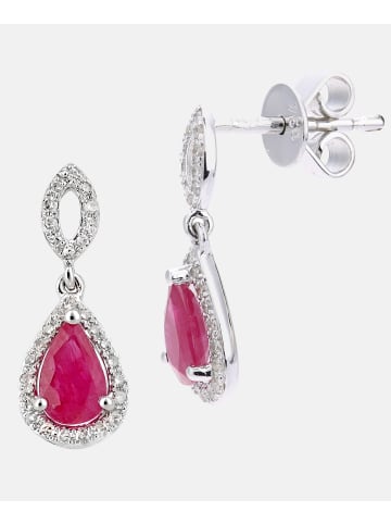 Diamant L'éternel Ohrringe aus 750 Weißgold mit Diamant mit Rubin