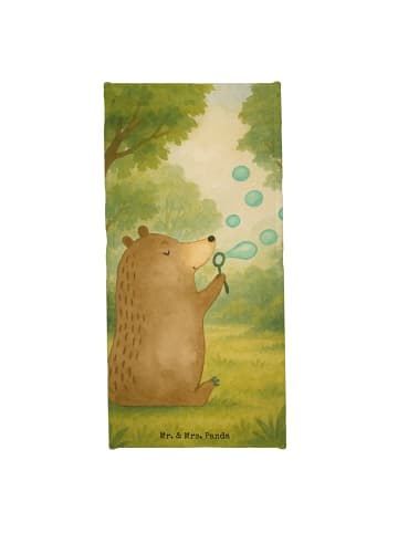 Mr. & Mrs. Panda Badetuch Bär Seifenblasen Design ohne Spruch in Blau Pastell