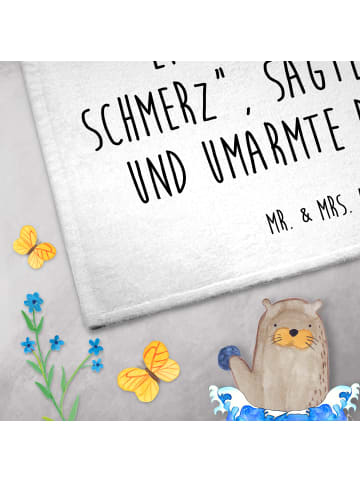 Mr. & Mrs. Panda Gästehandtücher Hase Igel mit Spruch in Weiß