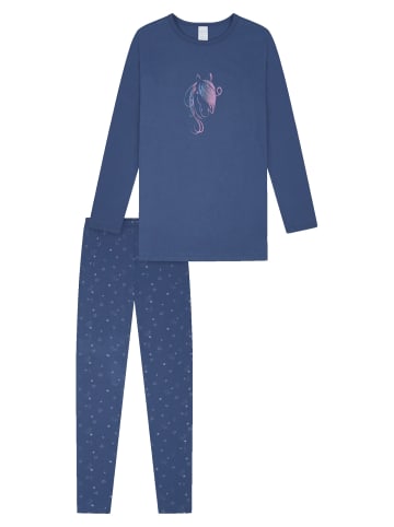 Schiesser Pyjama Horse World in jeansblau