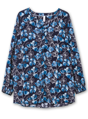 sheego Druckbluse in marine-gemustert