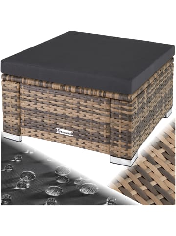tectake Rattan Sitzhocker Bitonto 53 x 53 x 26 cm, natur