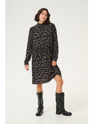Kaffe Kleid KAluna Regular fit in Black/Beige Abstract Print