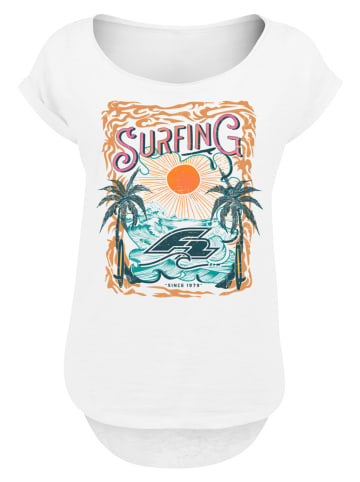 f2 Long Cut T-Shirt F2 Surfers Sunset Sommer Vibes in weiß