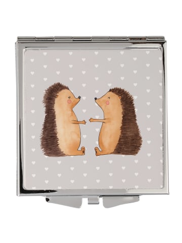 Mr. & Mrs. Panda Schminkspiegel klein Igel Liebe ohne Spruch in Grau Pastell