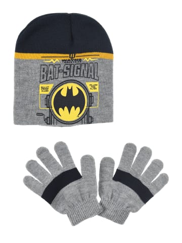 Batman 2tlg. Set: Wintermütze und Handschuhe in Grau