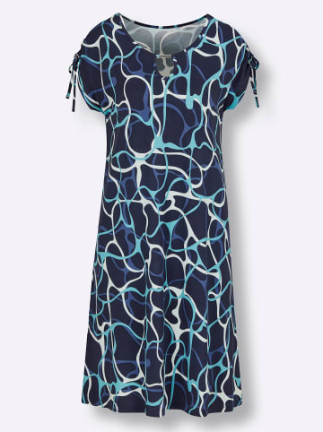 WITT WEIDEN Sommerkleid in marine-royalblau-bedruckt