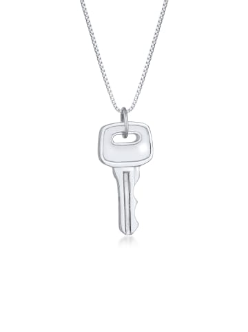 KUZZOI Halskette 925 Sterling Silber Schlüssel in Silber