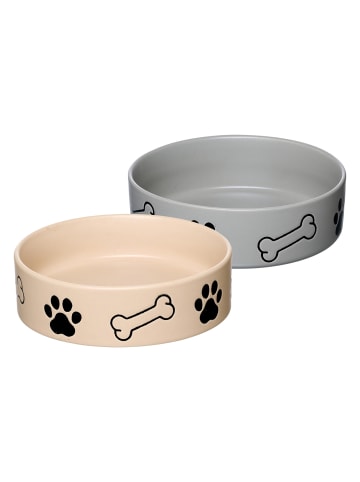 Ritzenhoff & Breker 2er Set Futternäpfe Mika Dog ø 18 cm in beige-grau