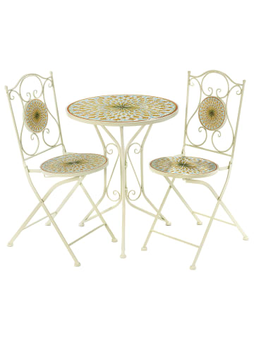 kobolo 3tlg. Set Garten-Sitz-Set TOSKA3 in Weiß