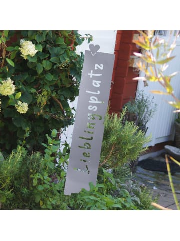 UNUS Gartenschild Lieblingsplatz in Silber