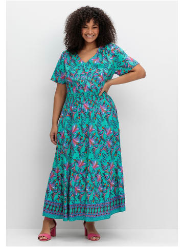 sheego by Joe Browns Maxikleid in aqua gemustert