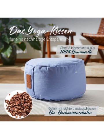 DoYourFitness Yoga-Kissen Vishnu gefüllt Buchweizen hellblau rund Blau