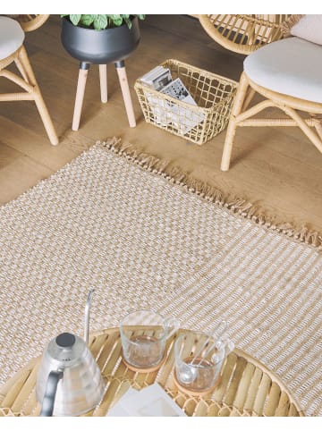 Beliani Kurzflor ADABAG in Beige - (W) 80 x (H) 1 x (L) 150 cm