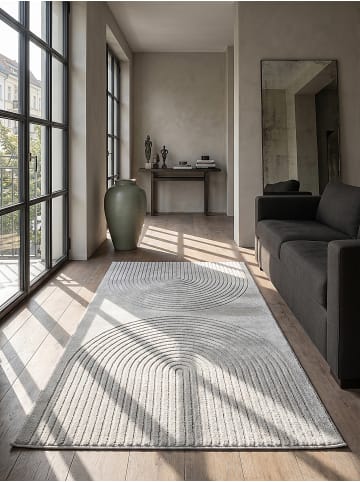 KADIMA DESIGN Teppichläufer Geometrisch pflegeleicht Wohnzimmer Schlafzimmer Flur in Grau