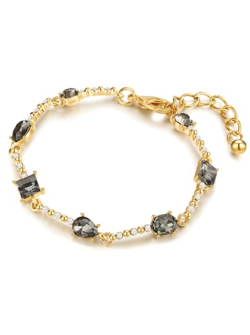 Lulu & Jane Armband Metall-Legierung Glas in gelbgold