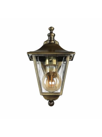 Licht-Erlebnisse Außen Wandlampe (B)14 x (H)23 cm in Messing Antik