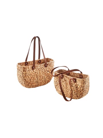 kobolo 2tlg. Set Einkaufstasche hyleather3626 in Braun