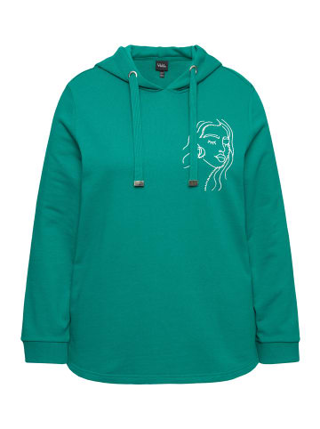 Ulla Popken Hoodie in smaragd grün