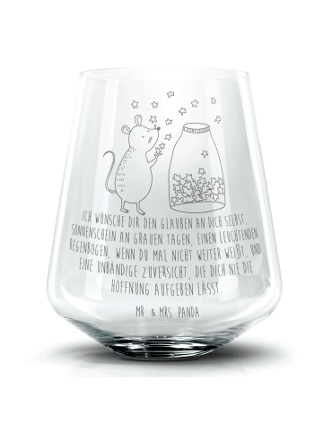 Mr. & Mrs. Panda Glas Maus Sterne mit Spruch in Transparent