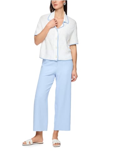 MARC CAIN COLLECTIONS Kurzarm-Cardigan mit dezentem Strickmuster in White