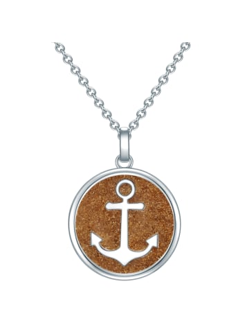 Strandglück Halskette Anker Sterling Silber Sand in silber