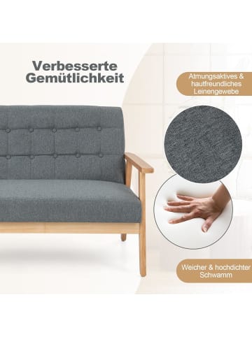 COSTWAY 2 Sitzer Sofa in Grau