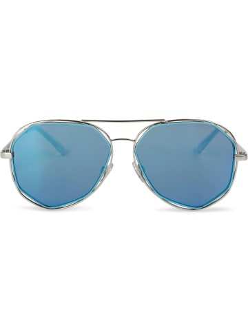 styleBREAKER Sonnenbrille in Silber / Blau verspiegelt