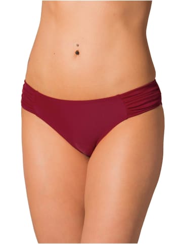 Aquarti Aquarti Damen Bikinihose mit seitlichen Raffungen in dunkelrot