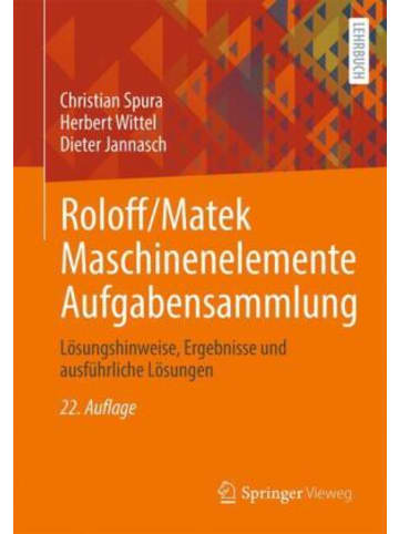 Springer Berlin Buch - Roloff/Matek Maschinenelemente Aufgabensammlung