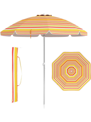 COSTWAY Sonnenschirm Strand in Orange