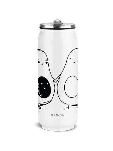 Mr. & Mrs. Panda Trinkflasche Avocado Pärchen ohne Spruch in Weiß