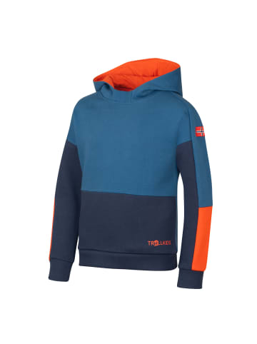 Trollkids Hoodie Rondane in nordic blue