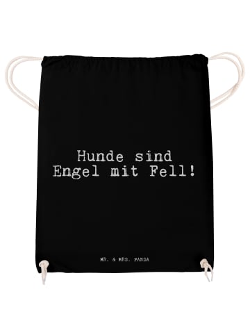 Mr. & Mrs. Panda Sportbeutel Hunde sind Engel mit... mit Spruch in Schwarz